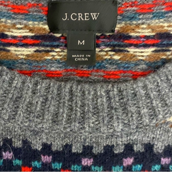 SOLD OUT J. Crew Fair Isle LambsWool Crewneck Sweaters bundle of two sweaters M - Picture 6 of 16